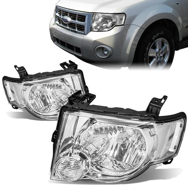FAROS 08-12 FORD ESCAPE 4-DOOR - H13 LOW BEAM / HIGH BEAM - CHROME HOUSING / CLEAR CORNER