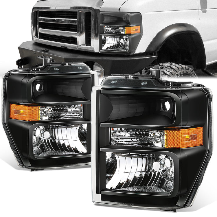 FAROS FORD E-150 2008-2014 / FORD E-250 2008-2014 / FORD E-350 SUPER DUTY 2008-2021 / FORD E-450 SUPER DUTY 2008-2021 / FORD F-650 2016-2021 / FORD F-750 2016-2021 - FITS MODELS WITHOUT FACTORY SEALED BEAM HEADLIGHTS - H13 HIGH / LOW BEAM / 168 SIDE