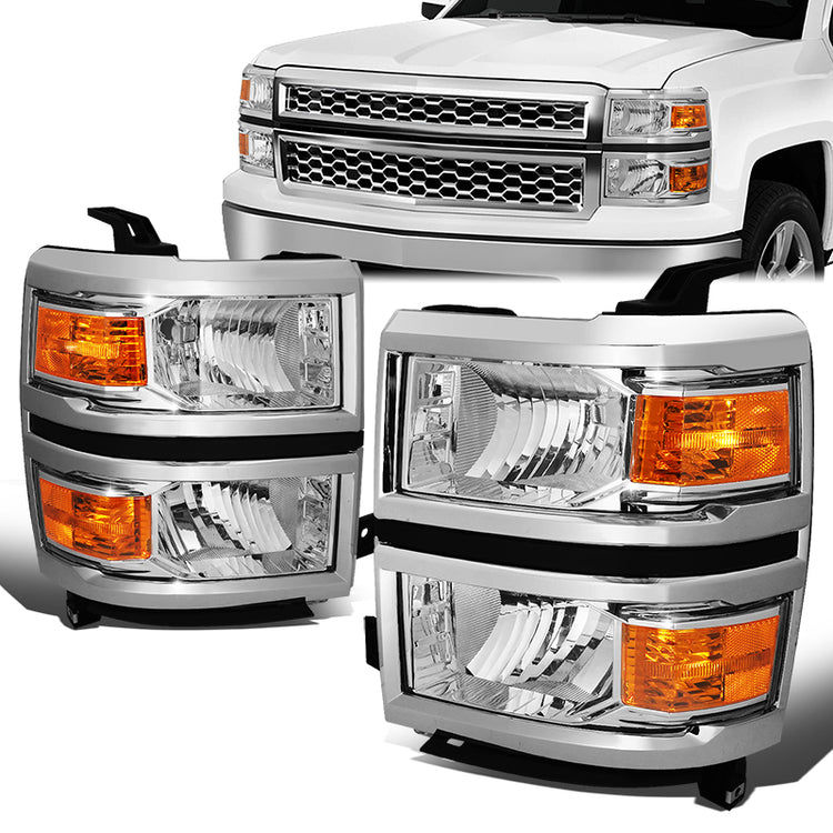 FAROS 14-15 CHEVY SILVERADO 1500 - CHROME HOUSING / AMBER CORNER - H11 LOW BEAM / 9005 HIGH BEAM