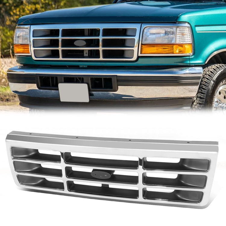 PARRILLA GRILLE - FD F150 P/U '92-'96/ GRILLE ASS'Y/ CHROME/BLACK//PARTS.NO,FO1200173//OEM NO,F4TZ8200A