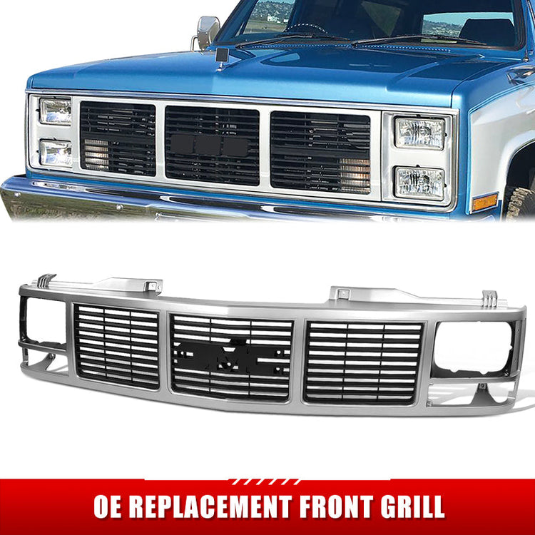 PARRILLA GRILLE - CV C10/GC '88-'93/'94-'01/ GRILLE ASS'Y 88-93/ SILVER/DARK ARGENT/ (SEALED BEAM)/ (GMC)//PARTS.NO,GM1200325//OEM NO,15590613