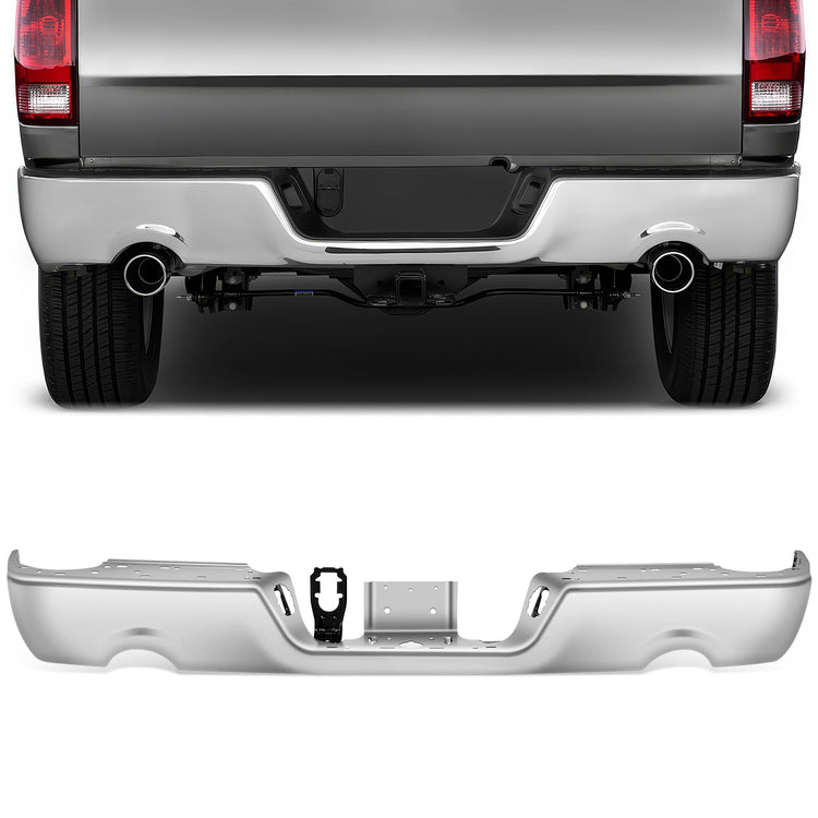 DEFENSA 09-10 DODGE RAM 1500 / 11-18 RAM 1500 / 19-24 RAM 1500 CLASSIC - WITH DUAL EXHAUST - WITHOUT PARK ASSIST - CHROME