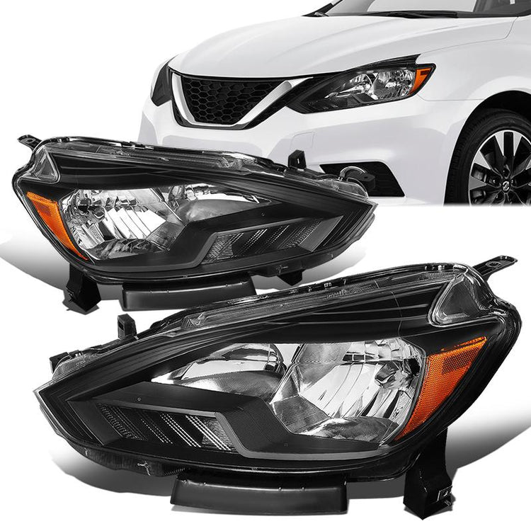 FAROS 16-18 NISSAN SENTRA - FITS MODELS W/ FACTORY HALOGEN HEADLIGHTS - OE STYLE - H11 LOW BEAM / H9 HIGH BEAM - BLACK HOUSING / AMBER CORNER