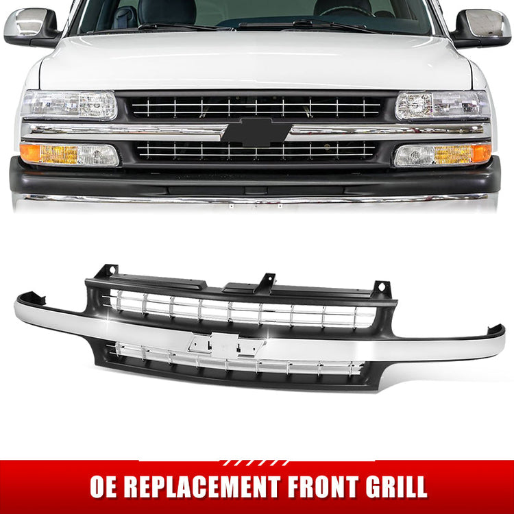 PARRILLA GRILLE - CV SIRADO '99-'02/ GRILLE ASS'Y/ CHROME/BLACK/ (1500/2500)//PARTS.NO,GM1200424//OEM NO,15764313