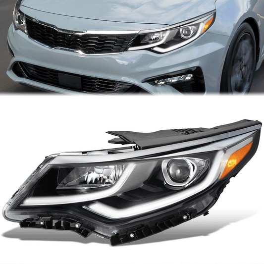 FAROS OE STYLE - 19-20 KIA OPTIMA - USES 9005 HIGH / LOW BEAM BULBS / 2825 SIDE MARKERS W/ DAYTIME RUNNING LIGHTS - FITS MODELS WITH LED DRL - LEFT - OE STYLE - BLACK
