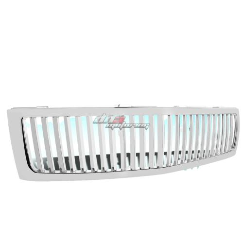PARRILLA GRILLE - 07-13 CHEVY SILVERADO 1500 - VERTICAL FENCE STYLE - CHROME