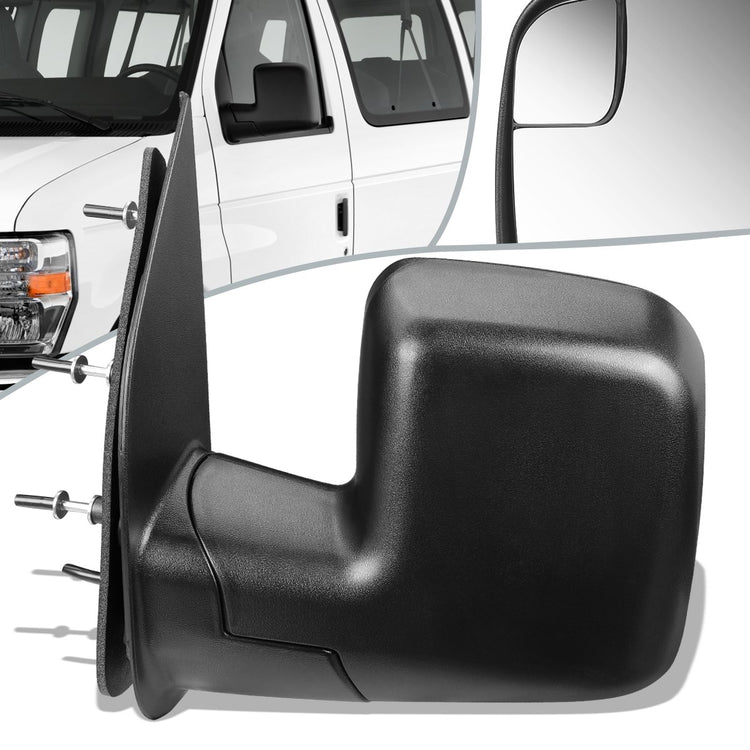 RETROVISOR MIRROR - OEM - 10-14 FORD E-150, E-250, E-350, E-450 / 10-14 FORD ECONOLINE - POWERED - TEXTURED - BLACK - LEFT