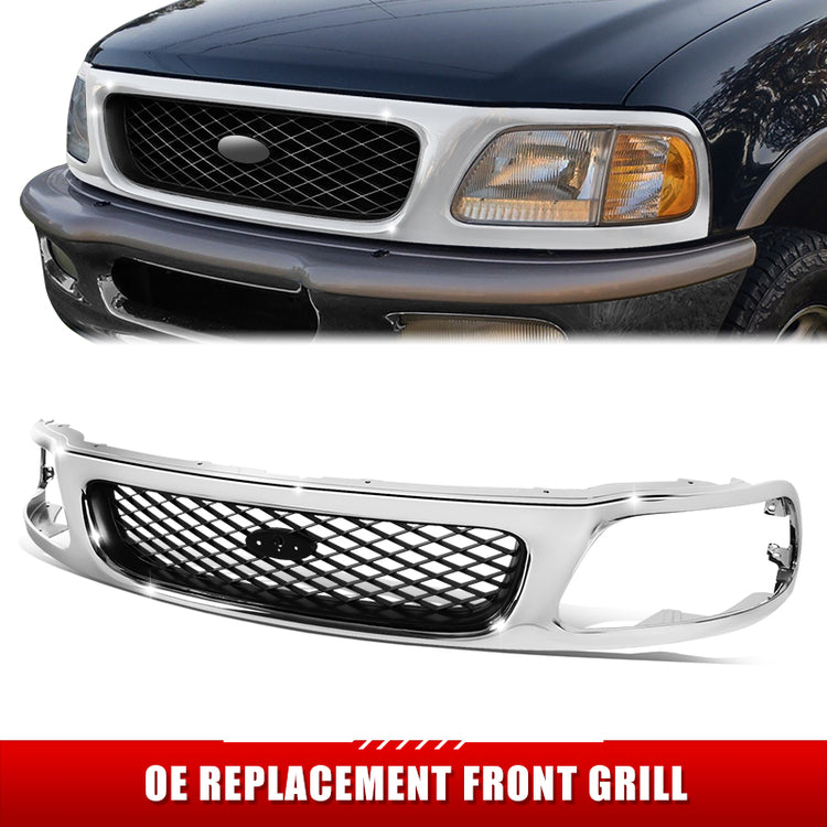 PARRILLA GRILLE - FD F150 P/U '97-'03/ GRILLE ASS'Y 97-98/ DARK GRAY/ W/CHROME FRAME/ (MESH TYPE) (4WD TYPE)//PARTS.NO,FO1200380//OEM NO,F65Z8200AAZ