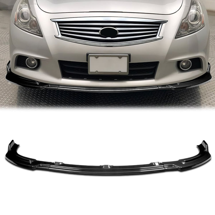 LIP FRONTAL 10-13 INFINITI G37 SEDAN - REQUIRES DRILLING BUMPER FOR INSTALLATION - 3PC - CARBON FIBER LOOK