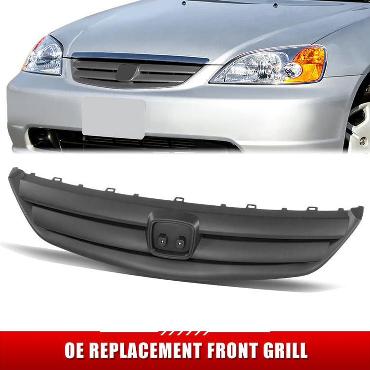 PARRILLA GRILLE - HD CVIC '01-03/04-05 2/4DR/H-B/ GRILLE ASS'Y 01-03/ W/PRIMED BLACK (4D)//PARTS.NO,HO1200154//OEM NO,71121S5A003ZC