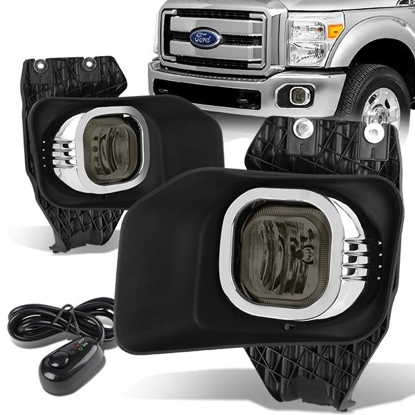 FAROS DE NIEBLA 11-16 FORD F-250, F-350, F-450, F-550 SUPER DUTY - WITH SWITCH, BEZEL - H10 BULB - SMOKE