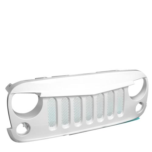 PARRILLA GRILLE - 07-16 JEEP WRANGLER - DIAMOND MESH INSERT - ABS - GLOSSY - WHITE