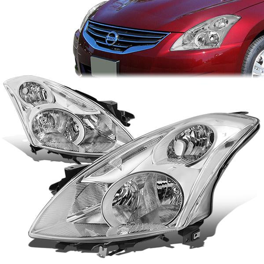 FAROS 10-12 NISSAN ALTIMA SEDAN - FITS MODELS W/ HALOGEN HEADLIGHTS ONLY - H11 LOW / H9 HIGH - CHROME HOUSING / CLEAR CORNER
