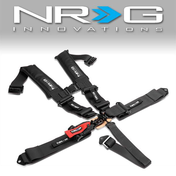 CINTURON RACING 5 POINT - SFI LATCH LINK - BLACK - WITH PAD