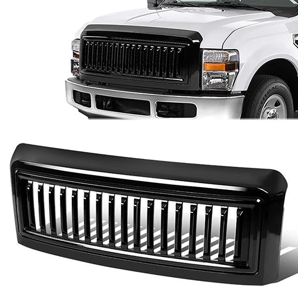 PARRILLA GRILLE - 08-10 FORD F-250, F-350, F-450, F-550 - VERTICAL FENCE STYLE - BLACK