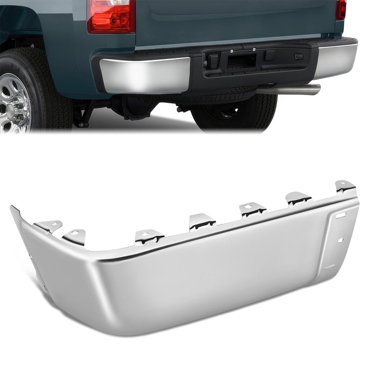 DEFENSA 07-13 CHEVROLET SILVERADO 1500 / GMC SIERRA 1500, 07-14 CHEVROLET SILVERADO 2500 HD, 3500 HD / GMC SIERRA 2500 HD 3500 HD, FITS FLEETSIDE MODELS ONLY WITHOUT PARKING SENSOR HOLES - CHROME- LEFT