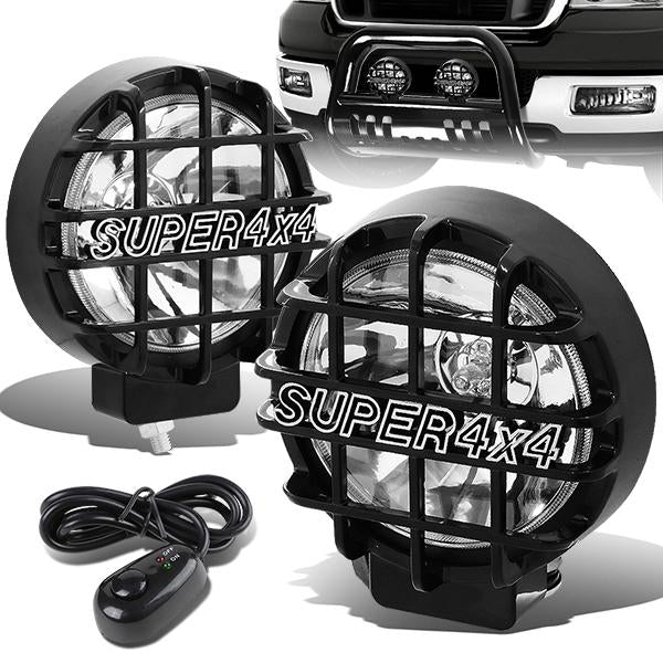 FAROS DE NIEBLA UNIVERSAL - ROUND - 6 INCH SUPER 4X4 - W/ SWITCH - H3 BULB - CHROME / BLACK