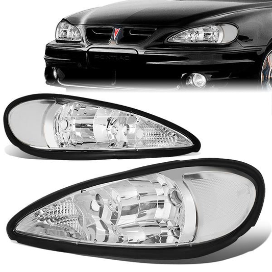FAROS 99-05 PONTIAC GRAND AM - 9007 HIGH BEAM / LOW BEAM - CHROME HOUSING / CLEAR CORNER