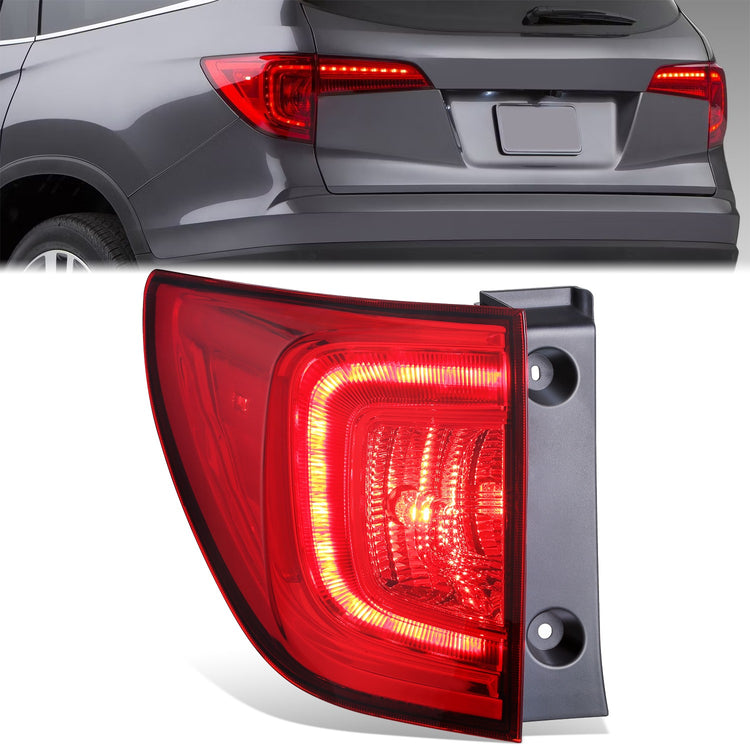 FAROS TRASEROS OE STYLE - 16-18 HONDA PILOT - OUTER - 7440 REVERSE - CHROME HOUSING - LEFT