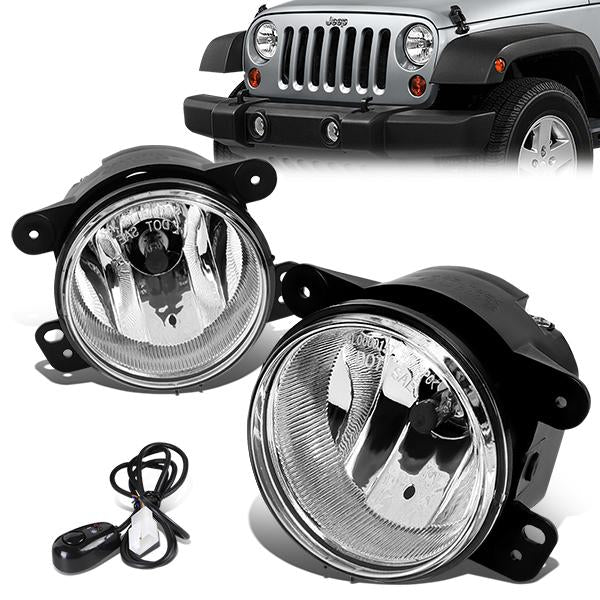 FAROS DE NIEBLA 07-17 JEEP WRANGLER JK 2/4-DOOR - W/ SWITCH - H8 BULB - CLEAR