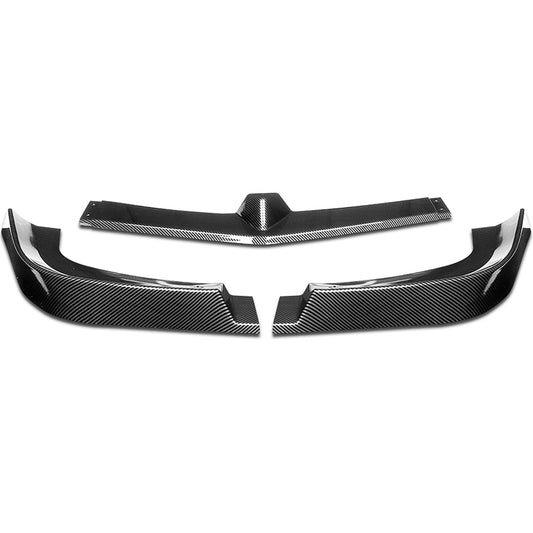 LIP FRONTAL 12-14 MERCEDES BENZ C180, C250, C300, C350, W204 SEDANS / 13-14 BENZ C200 - FITS AMG/SPORT PACKAGE MODELS ONLY - REQUIRES DRILLING BUMPER FOR INSTALLATION - 3PC - CARBON FIBER LOOK