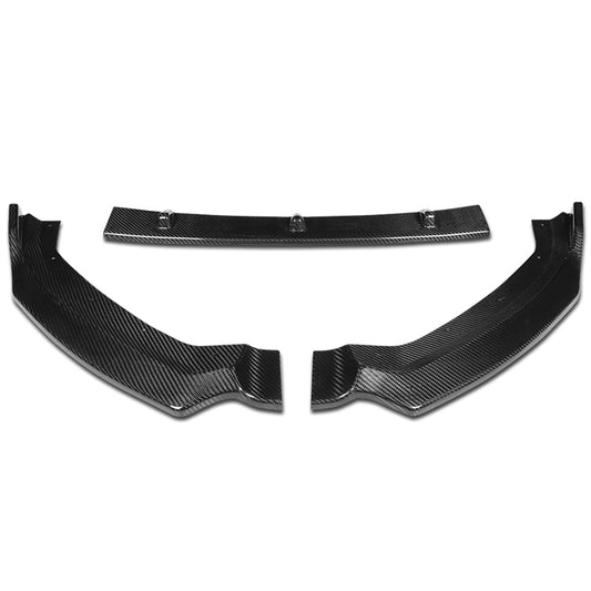 LIP FRONTAL 17-20 AUDI A3, S3 - FITS PREMIUM PLUS, S-LINE ONLY - REQUIRES DRILLING BUMPER FOR INSTALLATION - 3PC - REAL CARBON FIBER