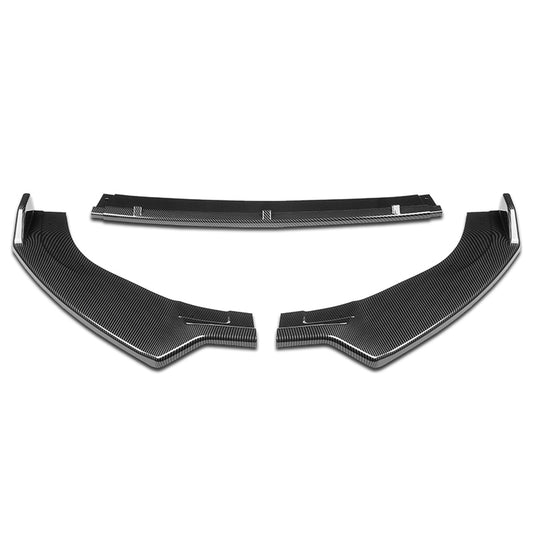 LIP FRONTAL 14-20 VOLKSWAGEN GOLF - FITS GTI, R, R-LINE ONLY - REQUIRES DRILLING BUMPER FOR IINSTALLATION - 3PC - CARBON FIBER LOOK