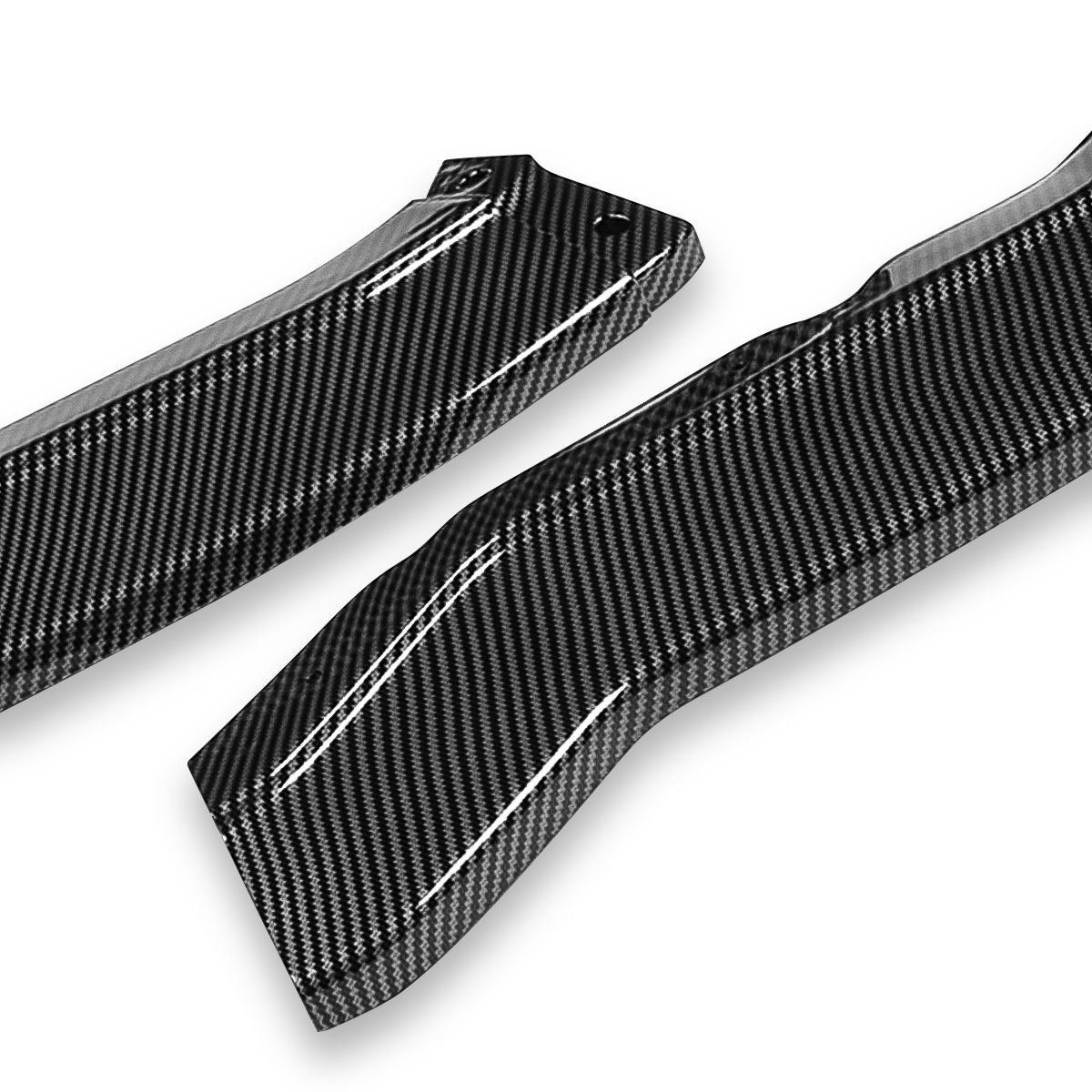 LIP FRONTAL 14-19 CHEVROLET CORVETTE - EXCLUDES ZR1 MODELS - REQUIRES DRILLING BUMPER FOR INSTALLATION - 3PC - CARBON FIBER LOOK