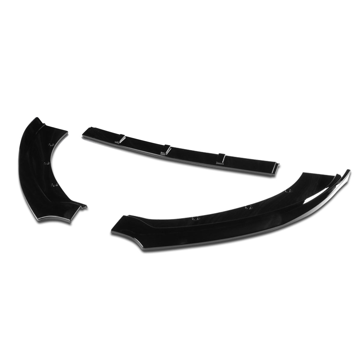 LIP FRONTAL 15-17 FORD MUSTANG GT WITHOUT PERFORMANCE OR 50TH PACKAGE - REQUIRES DRILLING BUMPER FOR INSTALLATION - 3PC - PAINTED GLOSS BLACK