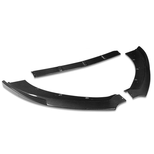 LIP FRONTAL 15-17 FORD MUSTANG GT WITHOUT PERFORMANCE OR 50TH PACKAGE - REQUIRES DRILLING BUMPER FOR INSTALLATION - 3PC - REAL CARBON FIBER