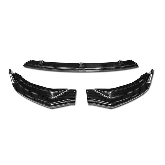 LIP FRONTAL 17-21 TESLA MODEL 3 - REQUIRES DRILLING BUMPER FOR INSTALLATION - 3PC - REAL CARBON FIBER