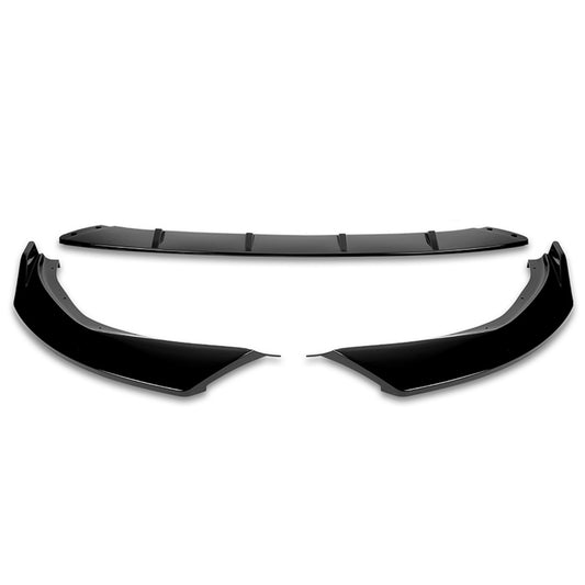 LIP FRONTAL 19-21 BMW G20, 330E, M340I, M340I XDRIVE, 330I - FITS MODELS WITH M-SPORT FRONT BUMPER - REQUIRES DRILLING BUMPER FOR INSTALLATION - 3PC - PAINTED GLOSS BLACK