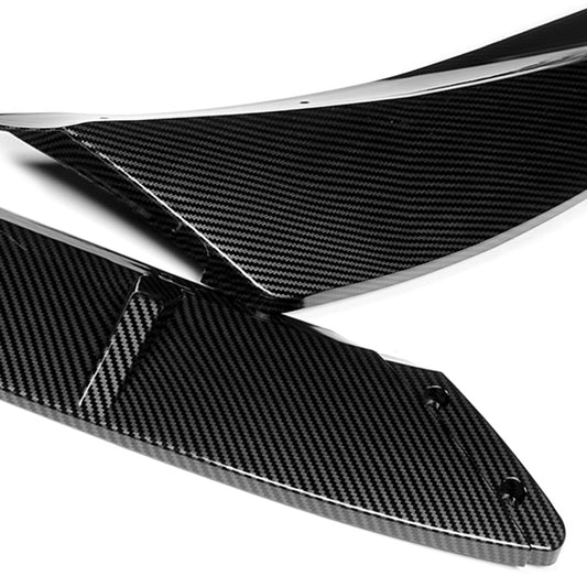 LIP FRONTAL 19-21 BMW G20, 330E, M340I, M340I XDRIVE, 330I - FITS MODELS WITH M-SPORT FRONT BUMPER - REQUIRES DRILLING BUMPER FOR INSTALLATION - 3PC - CARBON FIBER LOOK