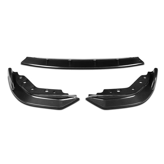LIP FRONTAL 19-21 BMW G20, 330E, M340I, M340I XDRIVE, 330I - FITS MODELS WITH M-SPORT FRONT BUMPER - REQUIRES DRILLING BUMPER FOR INSTALLATION - 3PC - REAL CARBON FIBER