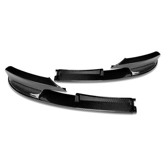 LIP FRONTAL 12-13 BMW 325I M-SPORT / 13-15 328I M-SPORT / 13-18 320I M-SPORT / 2016 340I M-SPORT / 16-18 330I M-SPORT - FITS M-SPORT MODELS ONLY - REQUIRES DRILLING BUMPER FOR INSTALLATION - 3PC - REAL CARBON FIBER