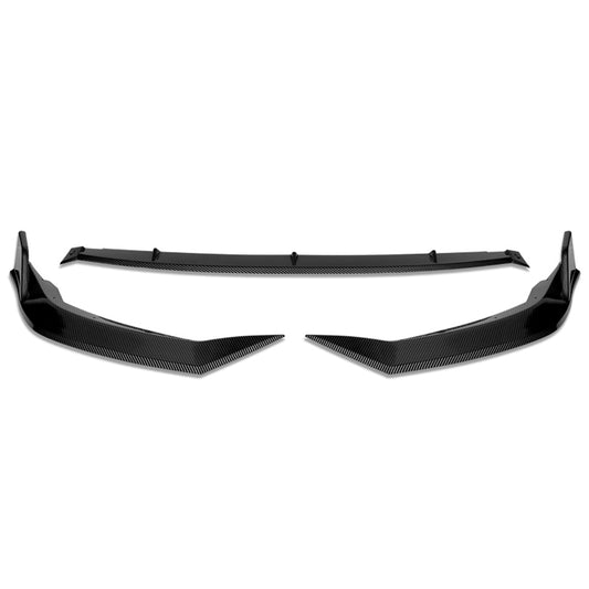 LIP FRONTAL 20-21 TOYOTA COROLLA - FITS L, LE, XLE ONLY - REQUIRES DRILLING BUMPER FOR INSTALLATION - 3PC - CARBON FIBER LOOK