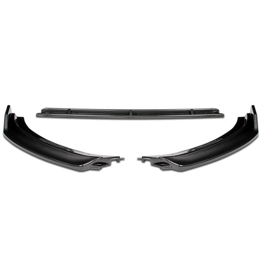 LIP FRONTAL 17-20 AUDI - FITS A3 WITH BASE, PREMIUM BUMPER ONLY - REQUIRES DRILLING BUMPER FOR INSTALLATION - 3PC - CARBON FIBER LOOK