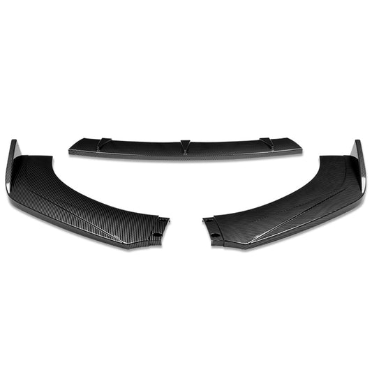 LIP FRONTAL UNIVERSAL - 68" X 5" - REQUIRES DRILLING BUMPER FOR INSTALLATION - 3PC - CARBON FIBER LOOK