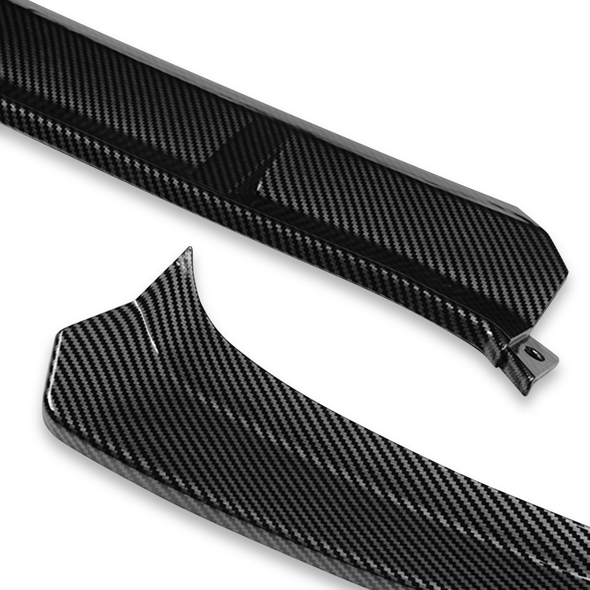 LIP FRONTAL 15 MERCEDES BENZ C400 / 15-18 W205 SPORT, C63 AMG, C180, C200, C250, C300, C350 / 2016 C450 AMG / 16-18 C350E / 17-18 C400 - REQUIRES DRILLING BUMPER FOR INSTALLATION - 3PC - CARBON FIBER LOOK