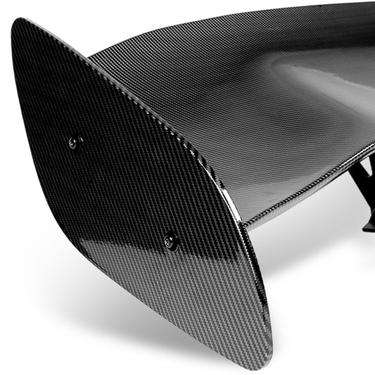 SPOILER SPOILER - UNIVERSAL - 57" TYPE-2 GT STYLE - 57"L X 10.75"W X 8.5H - FITS VEHICLES WITH 22"W X 6.75"L FLAT TRUNK SPACE - CARBON FIBER LOOK