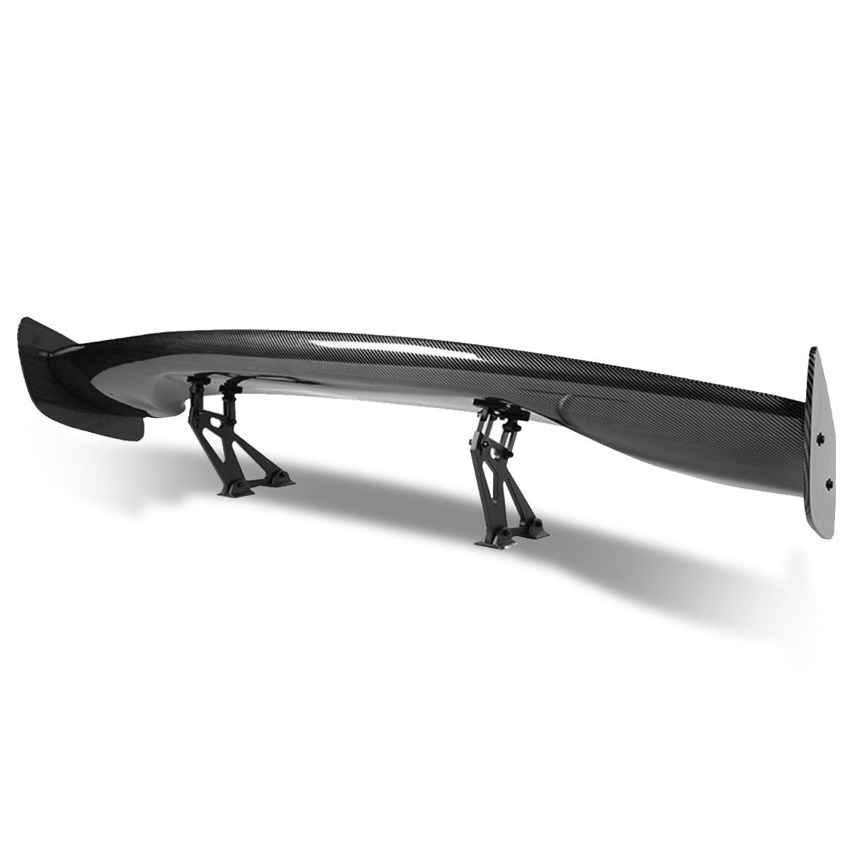 SPOILER SPOILER - UNIVERSAL - 3 GT STYLE - 57"L X 7.5" W X 8.5" H- FITS VEHICLES 21" W X 6.75" L FLAT TRUNK SPACE - CARBON FIBER LOOK