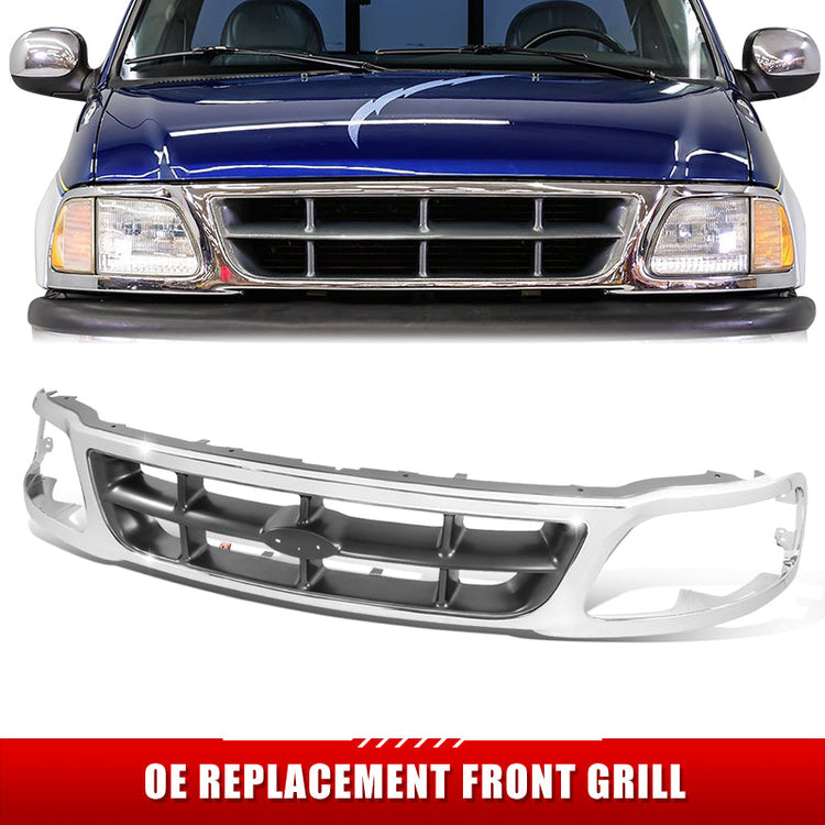 PARRILLA GRILLE - FD F150 P/U '97-'03/ GRILLE ASS'Y 97-98/ CHROME/ARGENT/ (2WD TYPE)//PARTS.NO,FO1200320//OEM NO,F85Z8200BAA