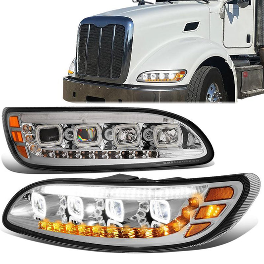 FAROS 05-16 PETERBILT 386 / 08-19 325 / 05-10 335 / 10-20 337 / 07-10 340 / 10-20 348 / 07-18 382 / 07-14 384 / 99-11 387 - LED - CLEAR