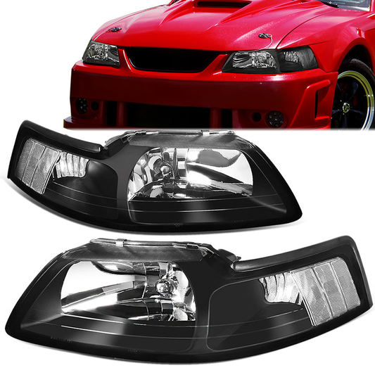 FAROS 99-04 FORD MUSTANG 2-DOOR - H13 LOW BEAM / HIGH BEAM - BLACK HOUSING / CLEAR CORNER