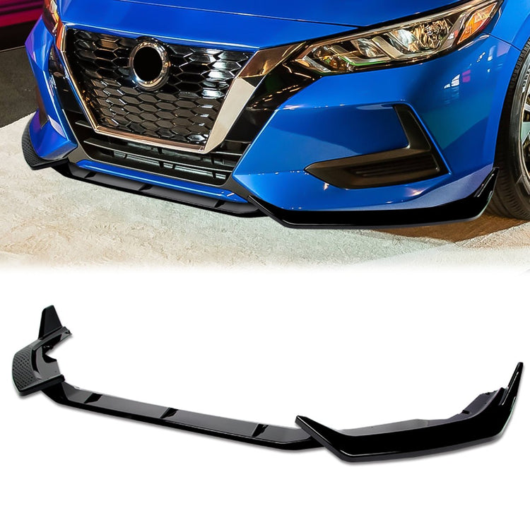 LIP FRONTAL 20-22 NISSAN SENTRA - REQUIRES DRILLING BUMPER FOR INSTALLATION - 3PC - PAINTED GLOSS BLACK