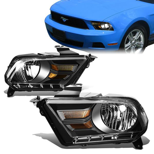 FAROS 10-14 FORD MUSTANG 2-DOOR - H13 LOW BEAM / HIGH BEAM - BLACK HOUSING / AMBER CORNER