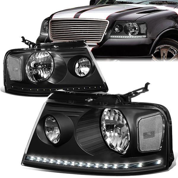 FAROS 04-08 FORD F-150 / 06-08 LINCOLN MARK LT - LED DRL - BLACK HOUSING / CLEAR CORNER