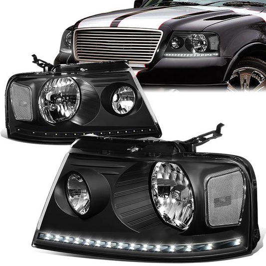 FAROS 04-08 FORD F-150 / 06-08 LINCOLN MARK LT - LED DRL - BLACK HOUSING / CLEAR CORNER