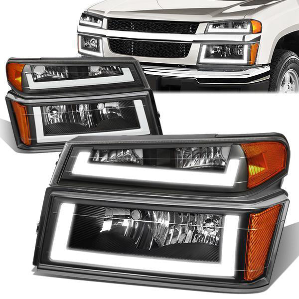 FAROS 04-12 CHEVY COLORADO - LED RUNNING LIGHTS REQUIRE TAPPING INTO EXISTING WIRING - LED DRL - BLACK HOUSING / AMBER CORNER - 9006 LOW BEAM / 9005 HIGH