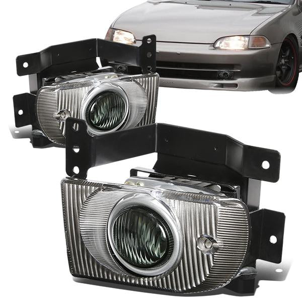 FAROS DE NIEBLA 92-95 HONDA CIVIC 4-DR - W/ SWITCH - H3 BULB - SMOKE
